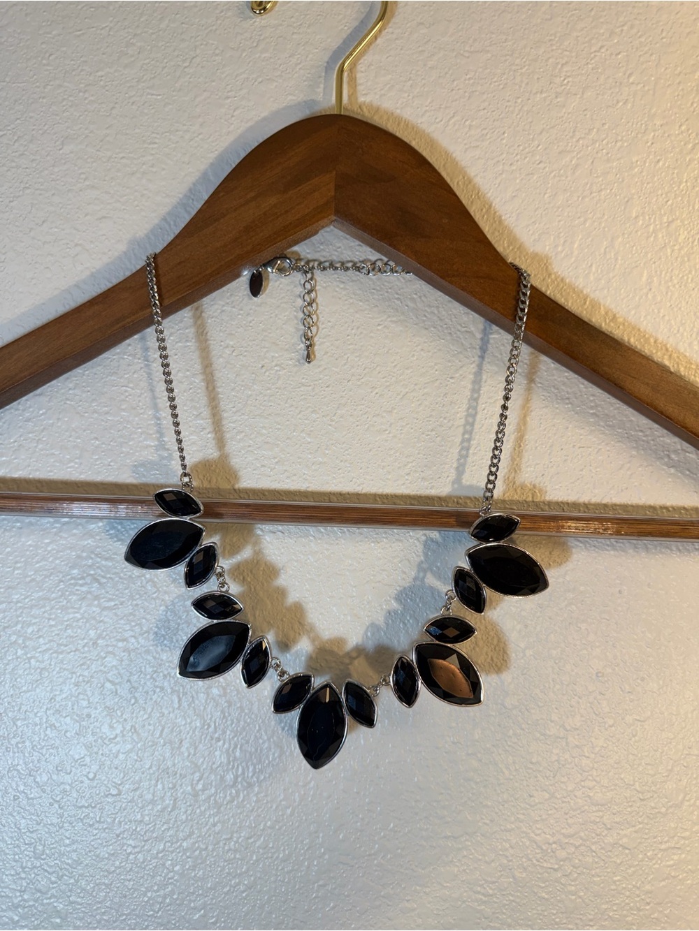 Statement Black & Silver Teardrop Necklace - Women Jewelry
